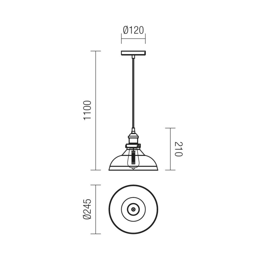 Redo 01-1002 - Lysekrone i en snor SAVILLE 1xE27/42W/230V