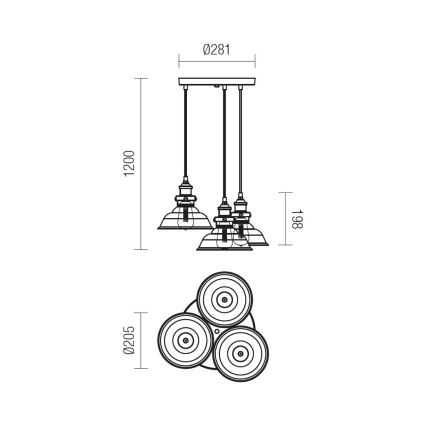 Redo 01-1004 - Lysekrone i en snor SAVILLE 3xE27/42W/230V