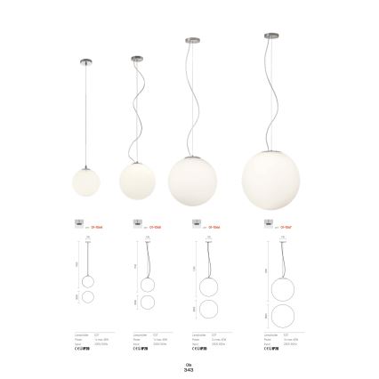 Redo 01-1064 - Pendel OLA 1xE27/42W/230V diameter 20 cm