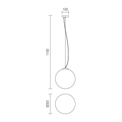 Redo 01-1065 - Pendel OLA 1xE27/42W/230V diameter 30 cm