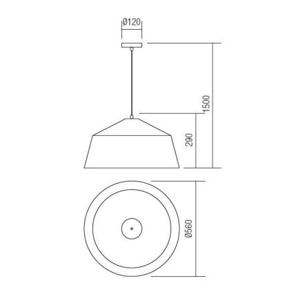 Redo 01-1102 - Pendel AYLA 1xE27/42W/230V diameter 56 cm guldfarvet