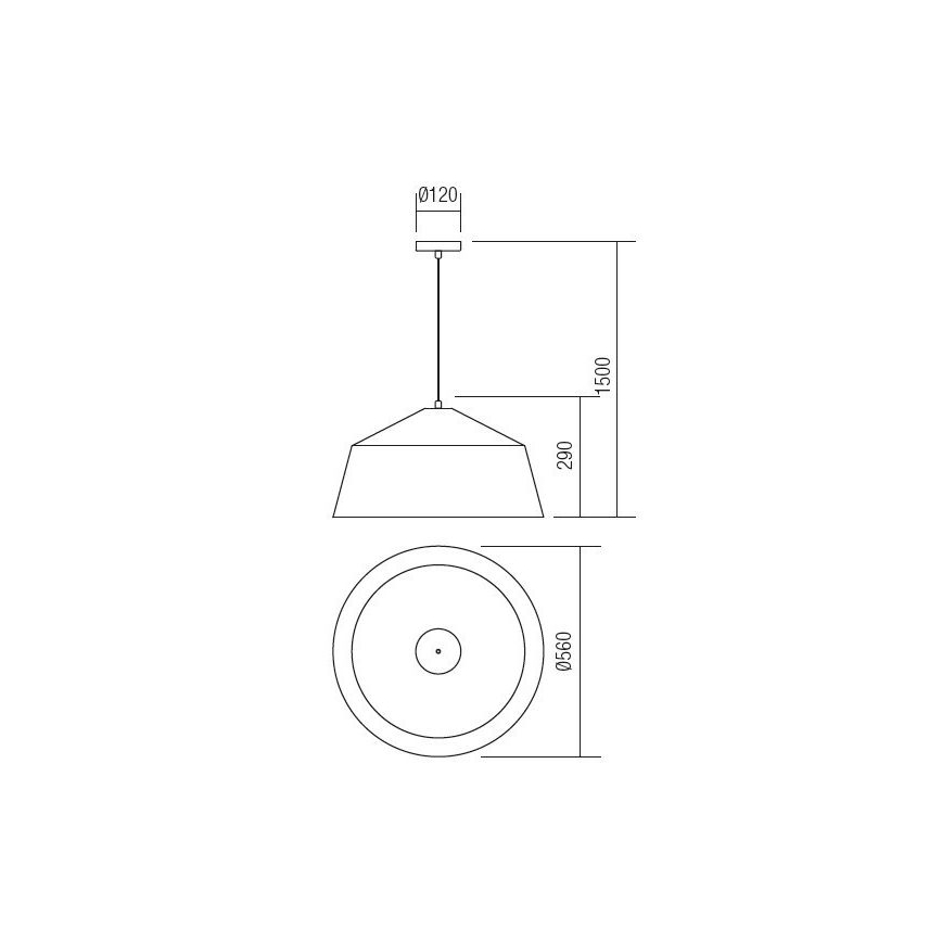 Redo 01-1102 - Pendel AYLA 1xE27/42W/230V diameter 56 cm guldfarvet