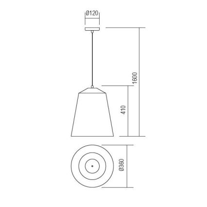 Redo 01-1104 - Pendel AYLA 1xE27/42W/230V diameter 36 cm guldfarvet