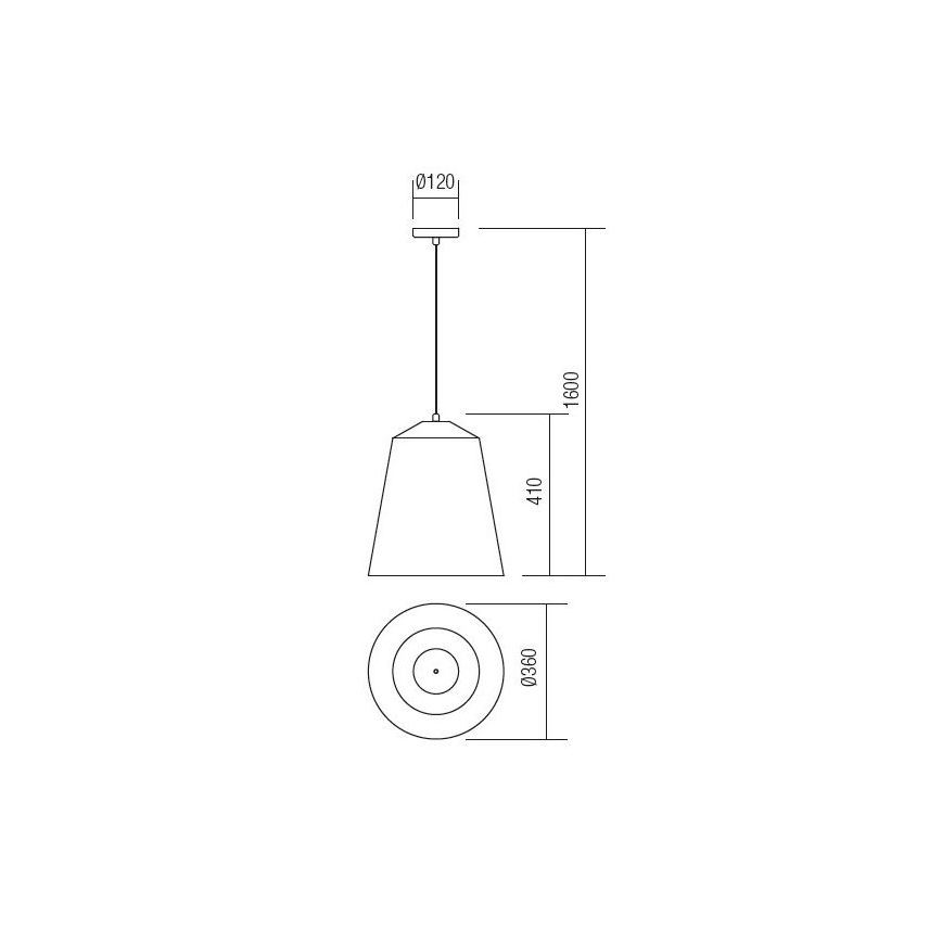 Redo 01-1104 - Pendel AYLA 1xE27/42W/230V diameter 36 cm guldfarvet