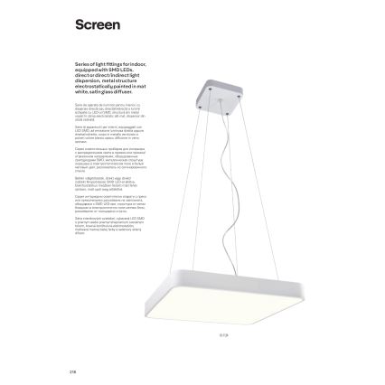 Redo 01-1124 - LED loftlampe på kabel SCREEN LED/48W/230V 3000K