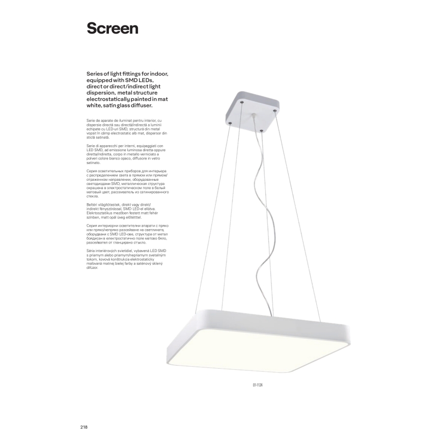 Redo 01-1124 - LED loftlampe på kabel SCREEN LED/48W/230V 3000K