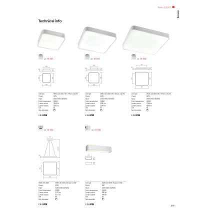 Redo 01-1124 - LED loftlampe på kabel SCREEN LED/48W/230V 3000K