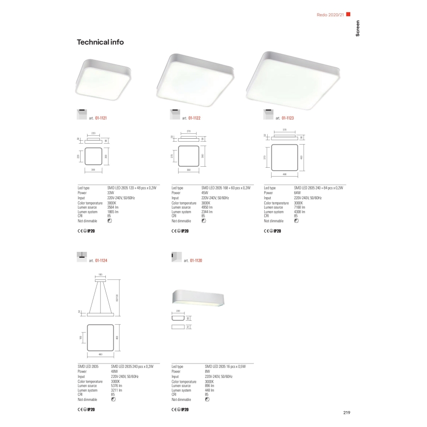 Redo 01-1124 - LED loftlampe på kabel SCREEN LED/48W/230V 3000K
