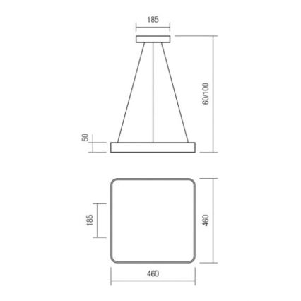 Redo 01-1124 - LED loftlampe på kabel SCREEN LED/48W/230V 3000K