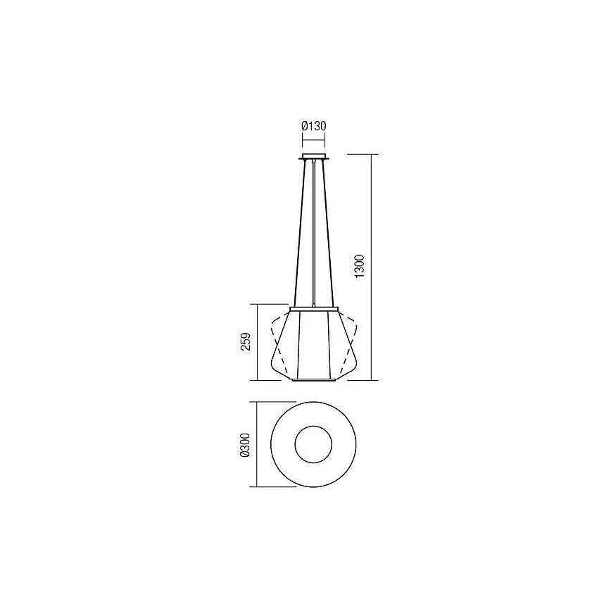 Redo 01-1139 - Pendel på wire FUSION 1xE27/42W/230V Ø 30 cm blank krom/røget