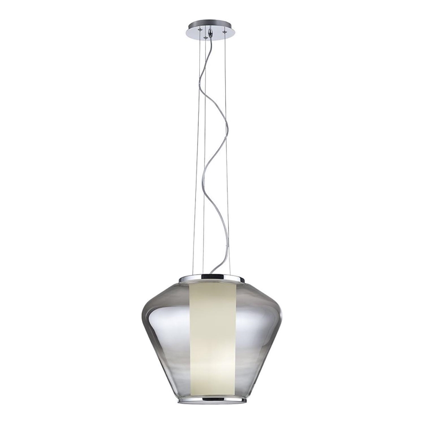 Redo 01-1139 - Pendel på wire FUSION 1xE27/42W/230V Ø 30 cm blank krom/røget