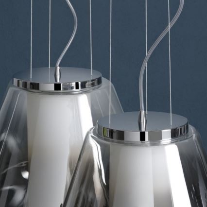 Redo 01-1140 - Pendel FUSION 1xE27/42W/230V diameter 38 cm grå