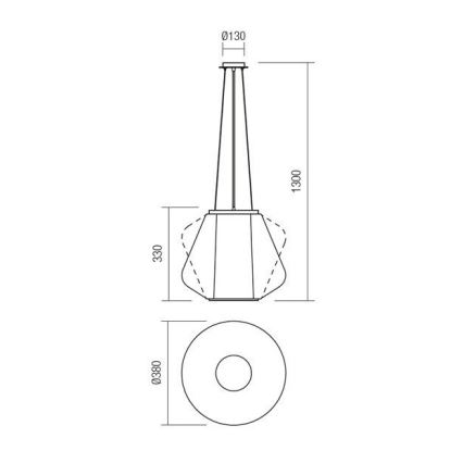 Redo 01-1140 - Pendel FUSION 1xE27/42W/230V diameter 38 cm grå