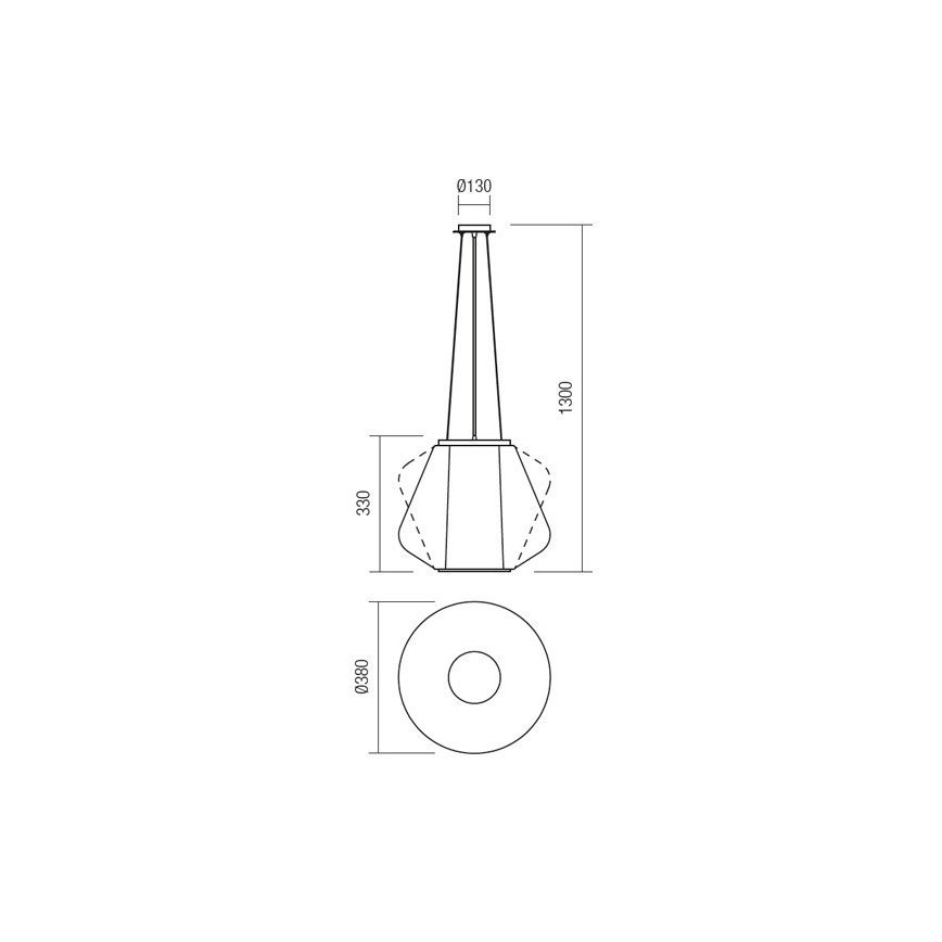 Redo 01-1140 - Pendel FUSION 1xE27/42W/230V diameter 38 cm grå