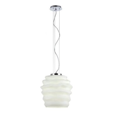 Redo 01-1141 - Pendel med wireophæng MAGMA 1xE27/42W/230V Ø 38 cm blank krom/hvid