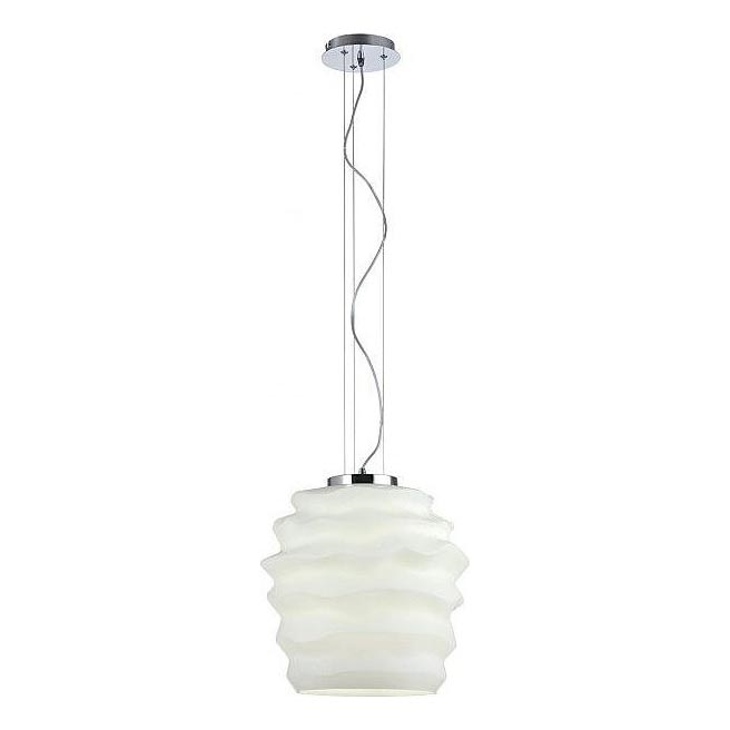 Redo 01-1141 - Pendel med wireophæng MAGMA 1xE27/42W/230V Ø 38 cm blank krom/hvid