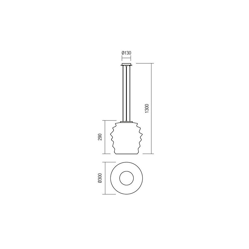 Redo 01-1141 - Pendel med wireophæng MAGMA 1xE27/42W/230V Ø 38 cm blank krom/hvid