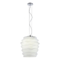 Redo 01-1142 - Pendel på kabel MAGMA 1xE27/42W/230V Ø 38 cm blank krom/hvid