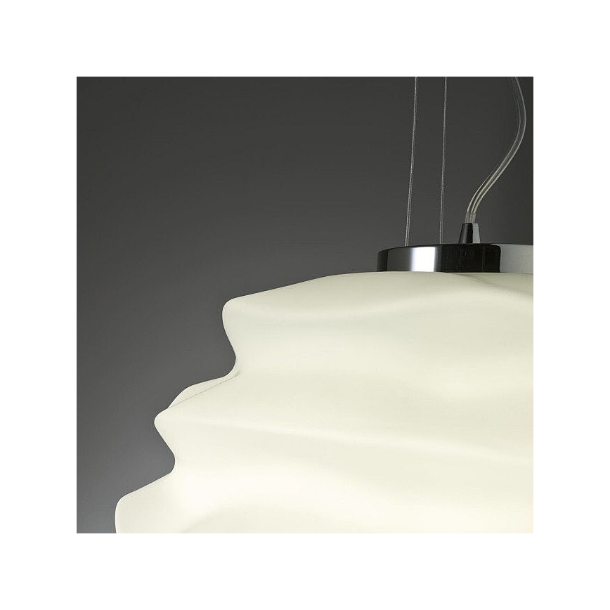 Redo 01-1142 - Pendel på kabel MAGMA 1xE27/42W/230V Ø 38 cm blank krom/hvid