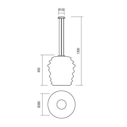 Redo 01-1142 - Pendel på kabel MAGMA 1xE27/42W/230V Ø 38 cm blank krom/hvid