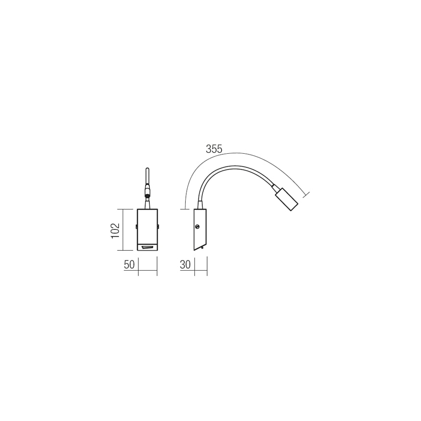 Redo 01-1193 - LED Fleksibel lille lampe HELLO LED/3W/230V hvid