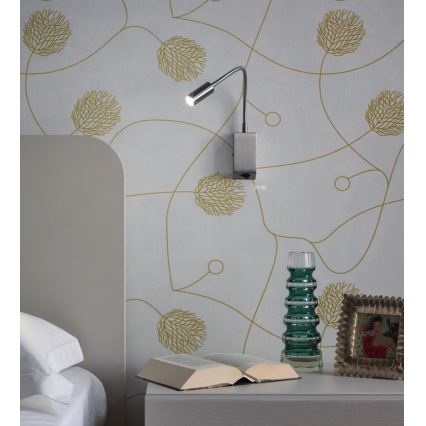 Redo 01-1195 - LED Fleksibel lille lampe HELLO LED/3W/230V mat krom