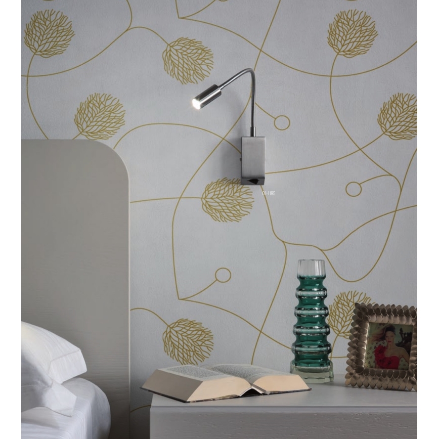 Redo 01-1195 - LED Fleksibel lille lampe HELLO LED/3W/230V mat krom