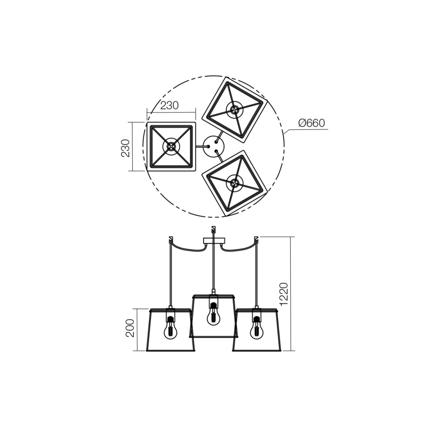 Redo 01-1265 - Pendel SKETCH 3xE27/42W/230V edderkop