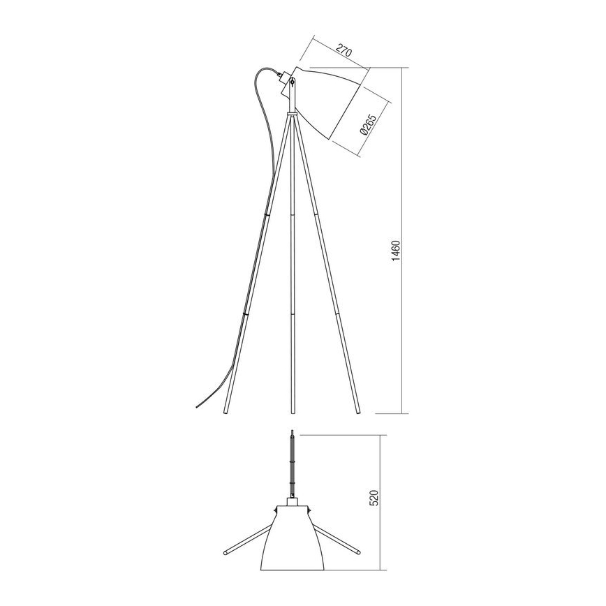 Redo 01-1276 - Gulvlampe ARNE 1xE27/42W/230V sort