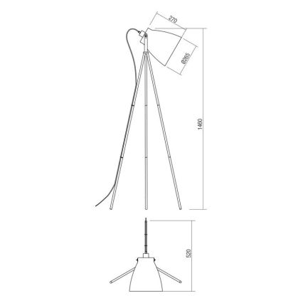 Redo 01-1277 - Gulvlampe ARNE 1xE27/42W/230V grå