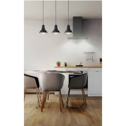 Redo 01-1279 - Pendel på ledning PEEP 1xE27/42W/230V Ø 16,5 cm sort