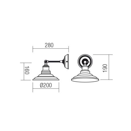 Redo 01-1289 - Væglampe SPINNER 1xE27/42W/230V