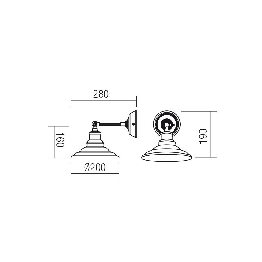 Redo 01-1290 - Væglampe SPINNER 1xE27/42W/230V