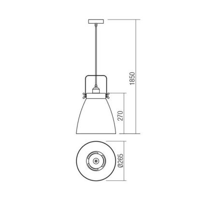 Redo 01-1311 - Pendel ARNE 1xE27/42W/230V hvid