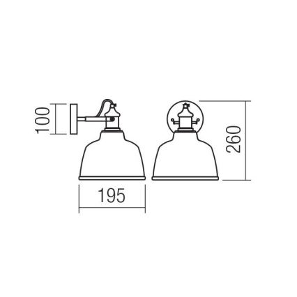 Redo 01-1381 - Væglampe LARRY 1xE27/42W/230V