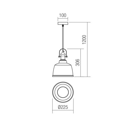 Redo 01-1383 - Lysekrone i en snor LARRY 1xE27/42W/230V