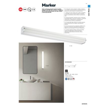 Redo 01-1392 - LED badeværelses væglampe MARKER LED/10W/230V IP44