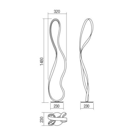 Redo 01-1417 - LED gulvlampe dæmpbar NUBO 1xLED/35W/230V hvid