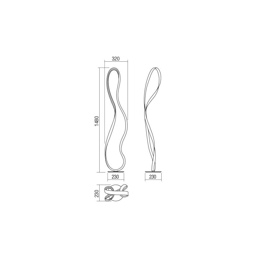 Redo 01-1417 - LED gulvlampe dæmpbar NUBO 1xLED/35W/230V hvid