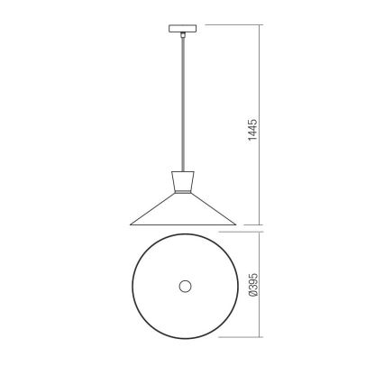 Redo 01-1461 - Pendel KIMONO 1xE27/42W/230V diameter 39,5 cm kobber