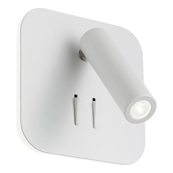 Redo 01-1491 - LED væglampe QUDA LED/6W/230V + LED/3W CRI 90 USB hvid