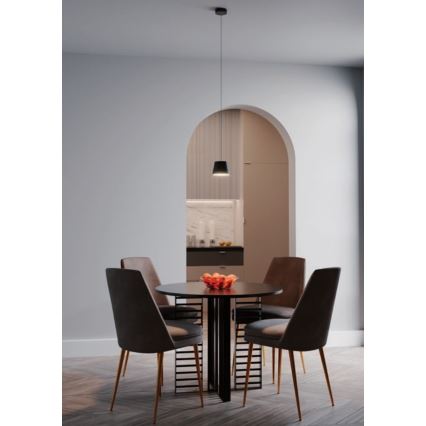 Redo 01-1496 - LED-pendel på wire LOLLI LED/6W/230V Ø 14 cm sort