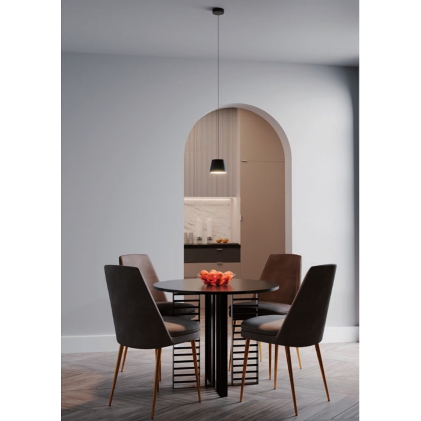 Redo 01-1496 - LED-pendel på wire LOLLI LED/6W/230V Ø 14 cm sort