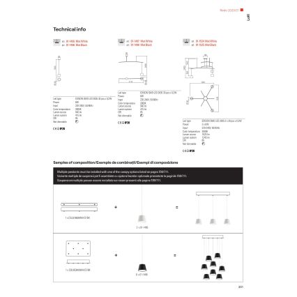 Redo 01-1496 - LED-pendel på wire LOLLI LED/6W/230V Ø 14 cm sort