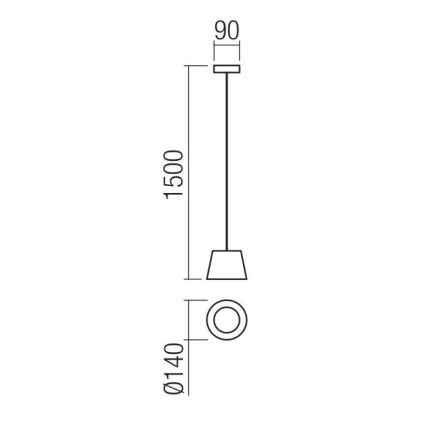 Redo 01-1496 - LED-pendel på wire LOLLI LED/6W/230V Ø 14 cm sort