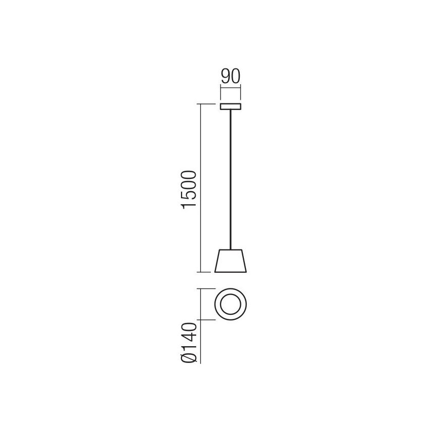 Redo 01-1496 - LED-pendel på wire LOLLI LED/6W/230V Ø 14 cm sort