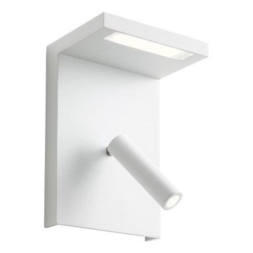 Redo 01-1499 - LED vægspot AGOS LED/6W/230V + LED/3,2W USB hvid