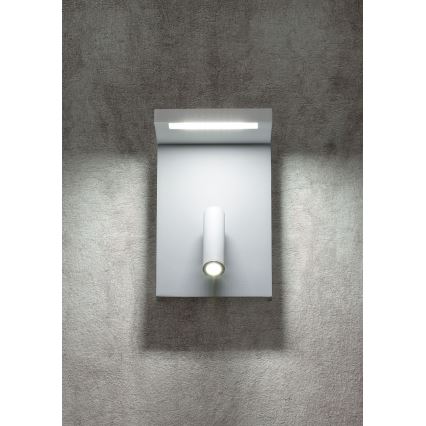Redo 01-1499 - LED vægspot AGOS LED/6W/230V + LED/3,2W USB hvid