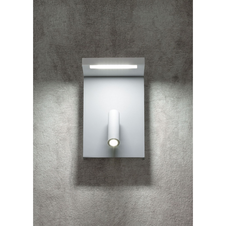 Redo 01-1499 - LED vægspot AGOS LED/6W/230V + LED/3,2W USB hvid