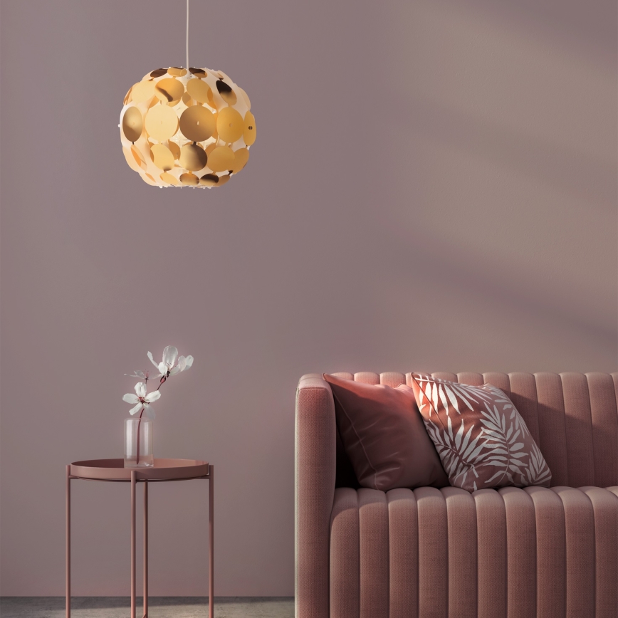 Redo 01-1508 - Pendel ODEON 1xE27/42W/230V diameter 36 cm guldfarvet